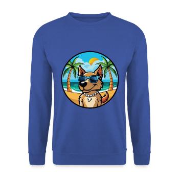 Magyar Agar Dog Breed Cartoon Sunglasses Beach - Unisex Sweatshirt - royal blue - Front - Alina (178cm) & Michal (187cm)