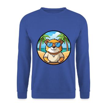 Cochon d’Inde Drôle Dessin Animé Plage Été Lunettes de soleil - Sweat-shirt Unisexe - bleu royal - Devant - Alina (178cm) & Michal (187cm)