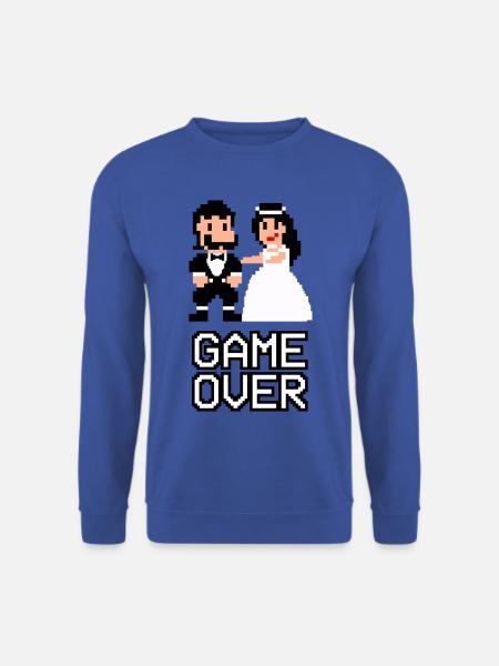Hochzeit - Pixel Retro - Game Over - Brautpaar - Unisex Pullover - Royalblau