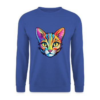 Bambino Katze Rasse Aquarell Cartoon Kawaii Haustier - Unisex Pullover - Royalblau - Vorne - Alina (178cm) & Michal (187cm)