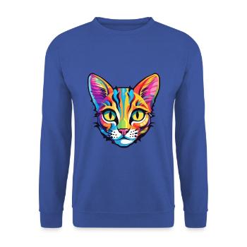 Bambino Katze Rasse Aquarell Cartoon Kawaii Haustier - Unisex Pullover - Royalblau - Vorne - Alina (178cm) & Michal (187cm)