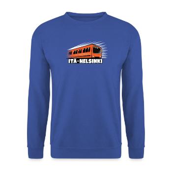 METRO ITÄ-HELSINKI T-Shirts, Hoodies, Geschenke, etc. - Unisex Pullover - Royalblau - Vorne - Alina (178cm) & Michal (187cm)
