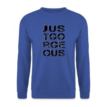 just gorgeous einfach mega der Beste die Beste - Unisex Pullover - Royalblau - Vorne - Alina (178cm) & Michal (187cm)