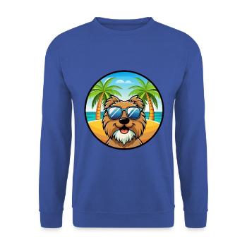 Barbet Hunderasse Cartoon Sonnenbrille Strand - Unisex Pullover - Royalblau - Vorne - Alina (178cm) & Michal (187cm)