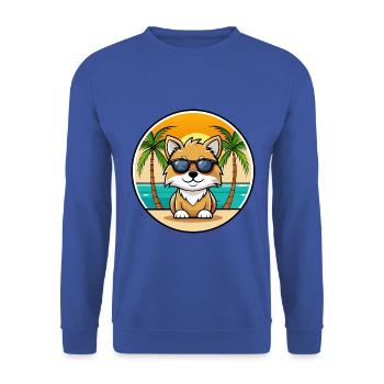 Spielzeug Deutscher Spitz Hund Rasse Cartoon Sonnenbrille Strand - Unisex Pullover - Royalblau - Vorne - Alina (178cm) & Michal (187cm)