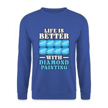 Diamantmalerei Handwerkszeug Diamantmaler - Unisex Pullover - Royalblau - Vorne - Alina (178cm) & Michal (187cm)