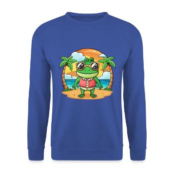 Frosch Lustige Cartoon Sommer Strand Sonnenbrille - Unisex Pullover - Royalblau - Vorne - Alina (178cm) & Michal (187cm)