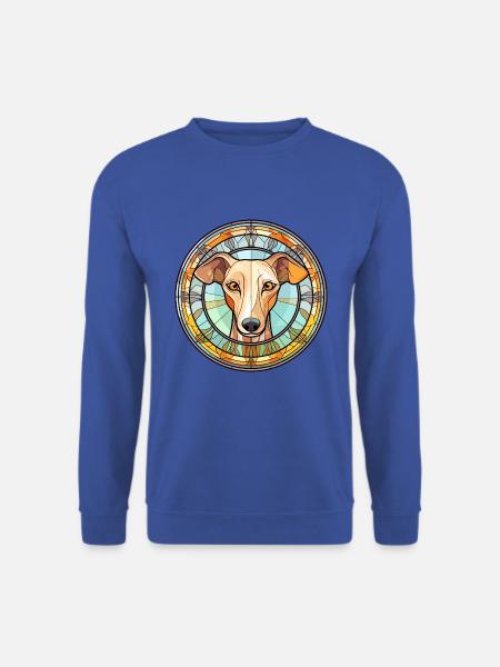 Whippet Hund Rasse Buntes Glas Buntes Wassercolo - Unisex Pullover - Royalblau