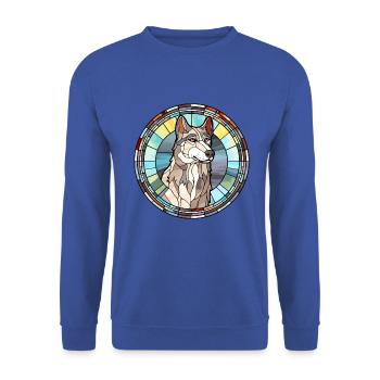 Nördliche Inuit Hunderasse Buntes Glas Bunt Wa - Unisex Pullover - Royalblau - Vorne - Alina (178cm) & Michal (187cm)