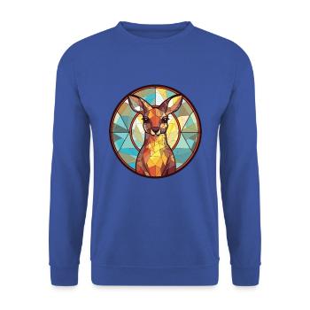 Känguru Buntes Aquarell Tier Illustration - Unisex Pullover - Royalblau - Vorne - Alina (178cm) & Michal (187cm)