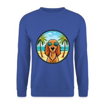 Irish Setter Dog Breed Cartoon Sunglasses Beach - Unisex Sweatshirt - royal blue - Front - Alina (178cm) & Michal (187cm)