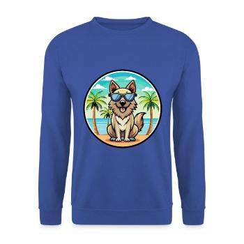 Carpathian Shepherd Dog Breed Cartoon Sunglasses - Unisex Sweatshirt - royal blue - Front - Alina (178cm) & Michal (187cm)