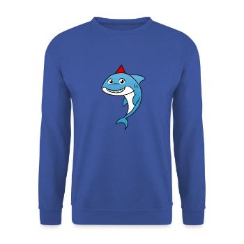 Hai Kindergeburtstag - Unisex Pullover - Royalblau - Vorne - Alina (178cm) & Michal (187cm)