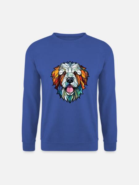 Pyrenäen-Schäferhund-Rasse buntes Aquarell - Unisex Pullover - Royalblau
