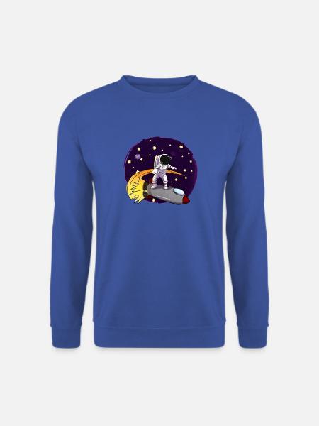 Astronaut Auf Rakete - Unisex Pullover - Royalblau
