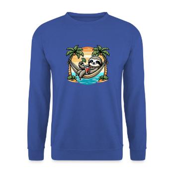 Sloth in hammock - Unisex Sweatshirt - royal blue - Front - Alina (178cm) & Michal (187cm)