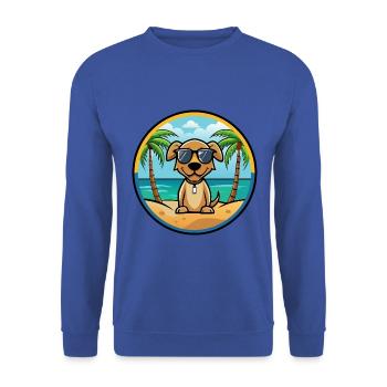 Pointer Dog Breed Cartoon Sunglasses Beach - Unisex Sweatshirt - royal blue - Front - Alina (178cm) & Michal (187cm)