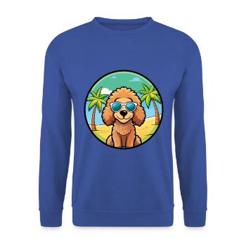 Spielzeug Pudel Hund Rasse Cartoon Sonnenbrille Strand - Unisex Pullover - Royalblau - Vorne - Alina (178cm) & Michal (187cm)