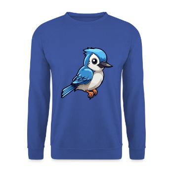 Blauer Eichelhäher Niedliche Karikatur Kawaii Aquarell Tier Haustier - Unisex Pullover - Royalblau - Vorne - Alina (178cm) & Michal (187cm)
