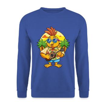 Lustige Wachtel Sommer Strand Sonnenbrille Hawaiianisch - Unisex Pullover - Royalblau - Vorne - Alina (178cm) & Michal (187cm)
