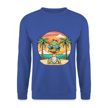 Strauß lustige Cartoon Sommer Strand Sonnenbrille - Unisex Pullover - Royalblau - Vorne - Alina (178cm) & Michal (187cm)