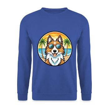 Scotch Collie Hunderasse Cartoon Sonnenbrille Strand - Unisex Pullover - Royalblau - Vorne - Alina (178cm) & Michal (187cm)