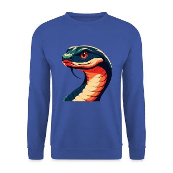 Schlange Cartoon Figur Buntes Haustier Tier - Unisex Pullover - Royalblau - Vorne - Alina (178cm) & Michal (187cm)