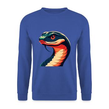 Snake Cartoon Character Colorful Pet Animal - Unisex Sweatshirt - royal blue - Front - Alina (178cm) & Michal (187cm)