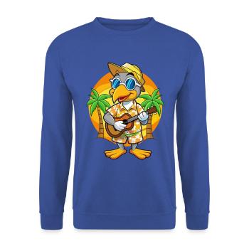 Lustige Pelikan Sommer Strand Sonnenbrille Hawaiianisch - Unisex Pullover - Royalblau - Vorne - Alina (178cm) & Michal (187cm)