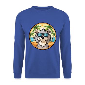 Pyrenäen-Schäferhund-Rasse Cartoon-Sonnenbrille Strand - Unisex Pullover - Royalblau - Vorne - Alina (178cm) & Michal (187cm)