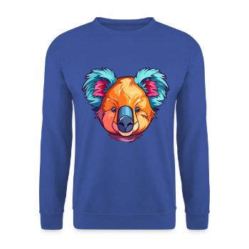 Koala Buntes Aquarell Cartoon Kawaii Tier - Unisex Pullover - Royalblau - Vorne - Alina (178cm) & Michal (187cm)