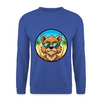 Griffon Bruxellois Hunderasse Cartoon Sonnenbrille - Unisex Pullover - Royalblau - Vorne - Alina (178cm) & Michal (187cm)