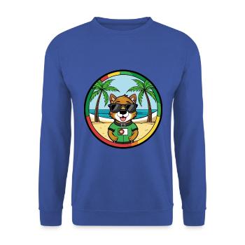 Portuguese Watchdog Breed Cartoon Sunglasses Beach - Unisex Sweatshirt - royal blue - Front - Alina (178cm) & Michal (187cm)