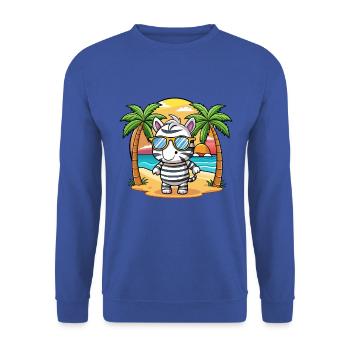 Zebra Lustige Cartoon Sommer Strand Sonnenbrille - Unisex Pullover - Royalblau - Vorne - Alina (178cm) & Michal (187cm)