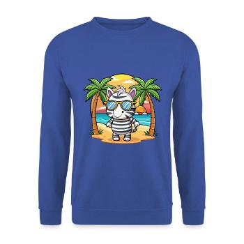 Zebra Lustige Cartoon Sommer Strand Sonnenbrille - Unisex Pullover - Royalblau - Vorne - Alina (178cm) & Michal (187cm)