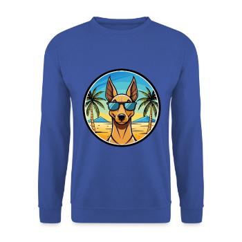 Pharaoh Hound Dog Breed Cartoon Sunglasses Beach - Unisex Sweatshirt - royal blue - Front - Alina (178cm) & Michal (187cm)