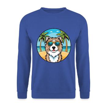Katalanische Schäferhundrasse Cartoon Sonnenbrille Strand - Unisex Pullover - Royalblau - Vorne - Alina (178cm) & Michal (187cm)