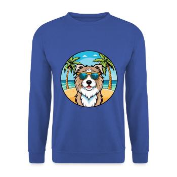 Katalanische Schäferhundrasse Cartoon Sonnenbrille Strand - Unisex Pullover - Royalblau - Vorne - Alina (178cm) & Michal (187cm)
