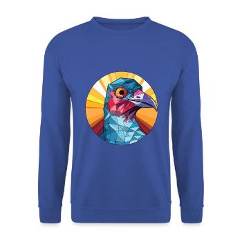 Kuckuck buntes Aquarell Tier Haustier Illustration - Unisex Pullover - Royalblau - Vorne - Alina (178cm) & Michal (187cm)