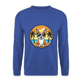 Miniatur Foxterrier Hunderasse Cartoon Sonnenbrille - Unisex Pullover - Royalblau - Vorne - Alina (178cm) & Michal (187cm)