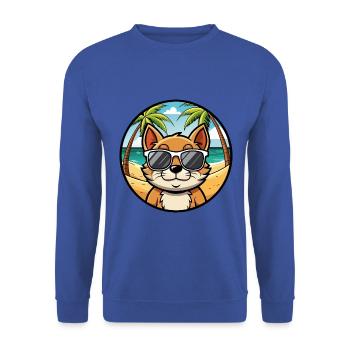 Bambino Katzenrasse Cartoon Sonnenbrille Strand - Unisex Pullover - Royalblau - Vorne - Alina (178cm) & Michal (187cm)