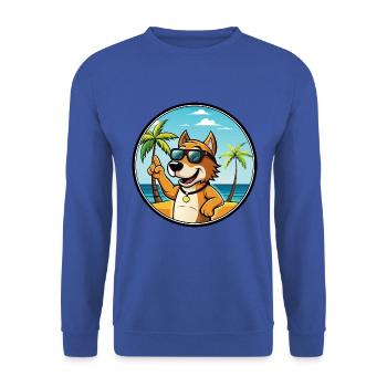 Auvergne Vorstehhund Rasse Cartoon Sonnenbrille Strand - Unisex Pullover - Royalblau - Vorne - Alina (178cm) & Michal (187cm)