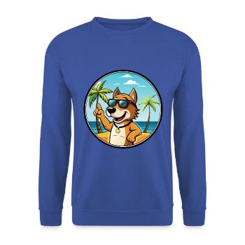 Auvergne Pointing Dog Breed Cartoon Sunglass Beach - Unisex Sweatshirt - royal blue - Front - Alina (178cm) & Michal (187cm)