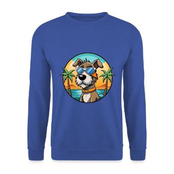Istrischer Drahthaarhund Hunderasse Cartoon Beach - Unisex Pullover - Royalblau - Vorne - Alina (178cm) & Michal (187cm)