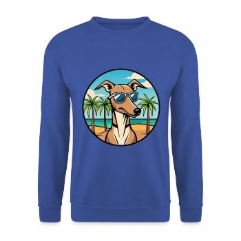 Rampur Greyhound Chien Race Dessin Animé Lunettes De Soleil Plage - Sweat-shirt Unisexe - bleu royal - Devant - Alina (178cm) & Michal (187cm)