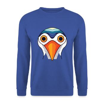Möwe bunte Aquarell-Tier-Illustration - Unisex Pullover - Royalblau - Vorne - Alina (178cm) & Michal (187cm)
