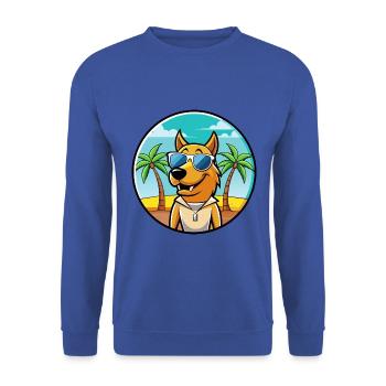 Smaland Hound Chien Race Dessin Animé Lunettes De Soleil Plage - Sweat-shirt Unisexe - bleu royal - Devant - Alina (178cm) & Michal (187cm)