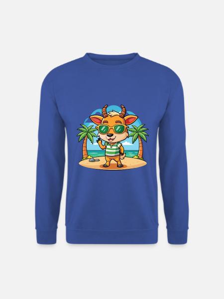 Antelope Funny Cartoon Summer Beach Sunglasses - Unisex Sweatshirt - royal blue