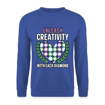 Diamantmalerei Handwerkszeug Diamantmaler - Unisex Pullover - Royalblau - Vorne - Alina (178cm) & Michal (187cm)