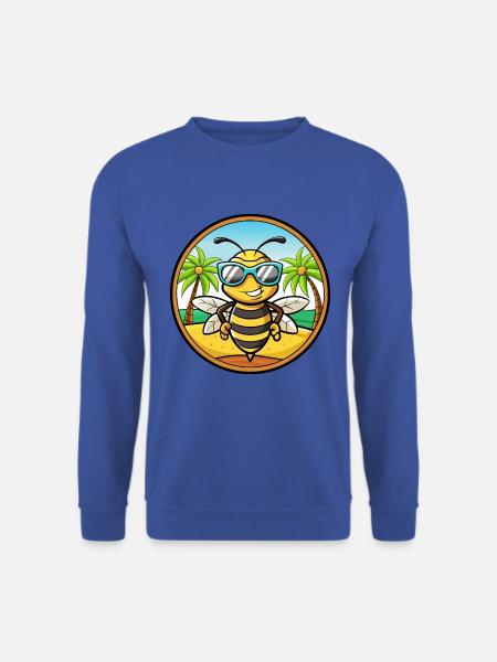Biene Lustige Cartoon Sommer Strand Sonnenbrille Aufkleber - Unisex Pullover - Royalblau